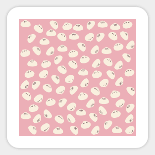 Cute Dumplings Print on Pink Background Sticker